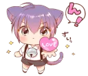 💗 emoji Boy of a black cat(3rd anniversary) @bistic Telegram sticker 11 of 40