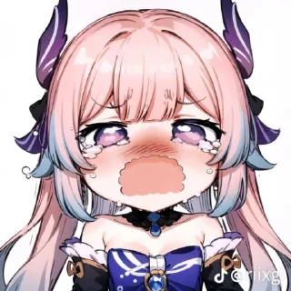 😭 Raiden x Kokomi, стикер Telegram 10 из 10