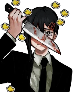 🔪 Kobeni Higashiyama (CSM) @Anak_kucing_stiker, стикер Telegram 11 из 40
