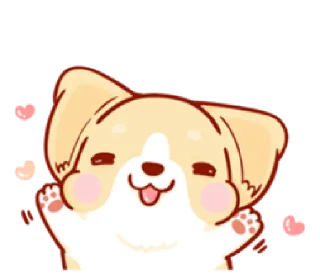 ☺️ corgi in-love | @cutestickers4you, стікер Telegram 12 з 37