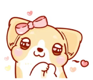 😍 corgi in-love | @cutestickers4you, стікер Telegram 14 з 37