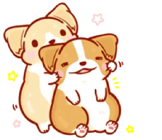 😁 corgi in-love | @cutestickers4you, стікер Telegram 24 з 37