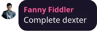 😞 Fanny recommending Dexter, стикер Telegram 19 из 26
