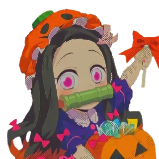 🥰 @wallpaper_kid @Anime_Sticker_noob Nezuko Kamado Br, стикер Telegram 7 из 59