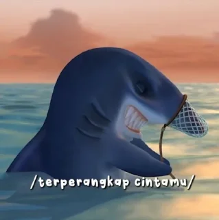 🦈 when megalodon said . . . @stikergifpororo, Telegram sticker 19 of 40