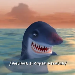 🦈 when megalodon said . . . @stikergifpororo, Telegram sticker 18 of 40