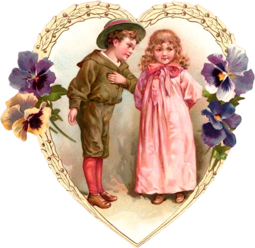 👫 Sticker #24 from vintage postcard