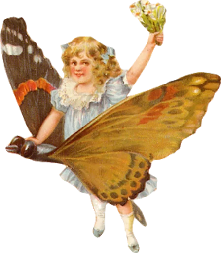 🦋 Sticker #17 from vintage postcard