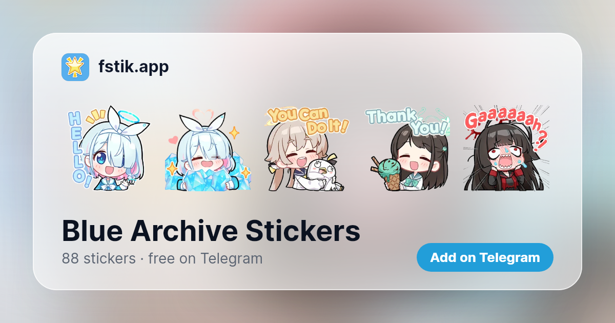 Blue Archive Stickers - 88 Telegram stickers
