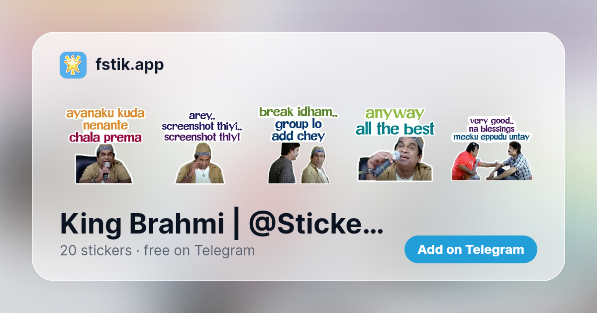 King Brahmi | @StickersTelugu - 20 Telegram stickers