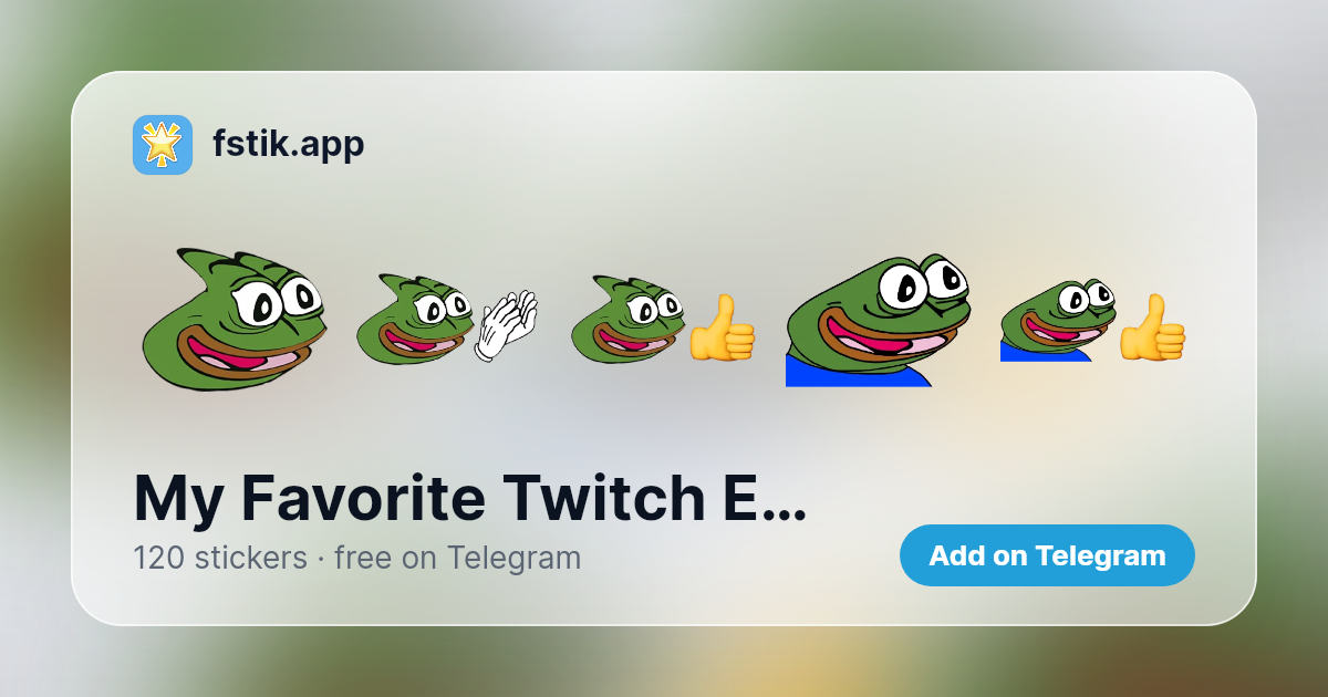 Telegram Emotes My Favorite Twitch Emotes @verydank - 120 Telegram stickers